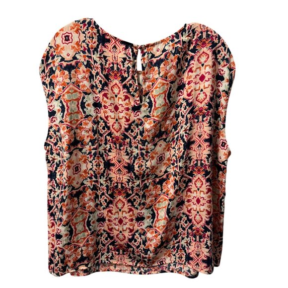 Wonderly Womens blouse Sz 1X Multicolor Boho Short Sleeve Blouse - Picture 11 of 12